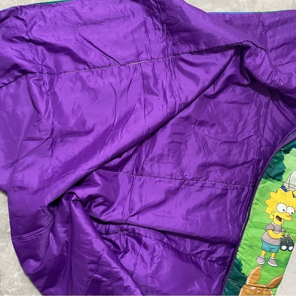 Vintage "The Simpsons" TV Show Kids Sleeping Bag Sleepovers Camping Zip Up 57x30 - Picture 6 of 11